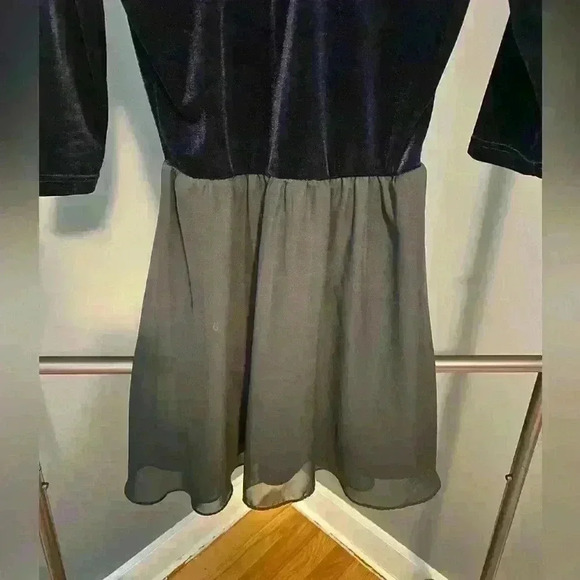 Women’s juniors‎ Divided brand short cocktail dress 3/4 sleeve blue black size 6 - Picture 9 of 14